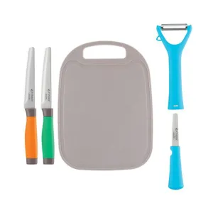 Viners Assure Colour Code Knife, Peeler & Board Set